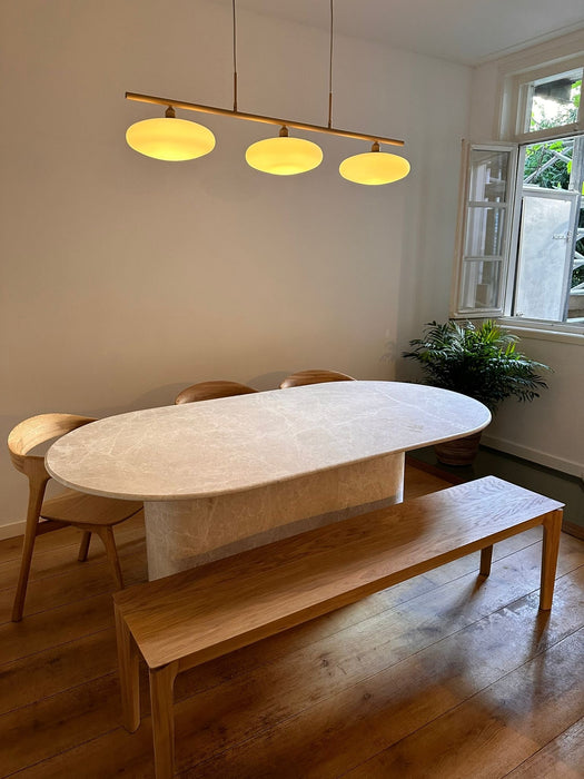 Angela Travertine Oval Dining Table