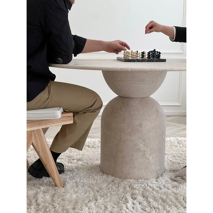 Tornado Travertine Round Dining Table