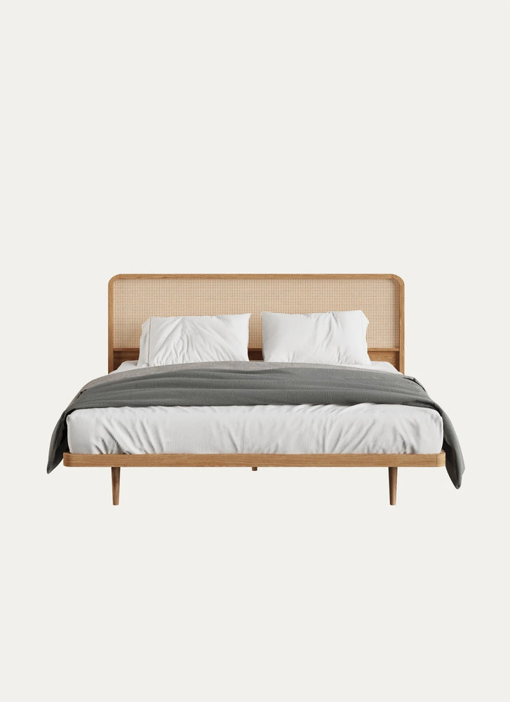PERA BED WITH CANE HEADBOARD - 200 CM