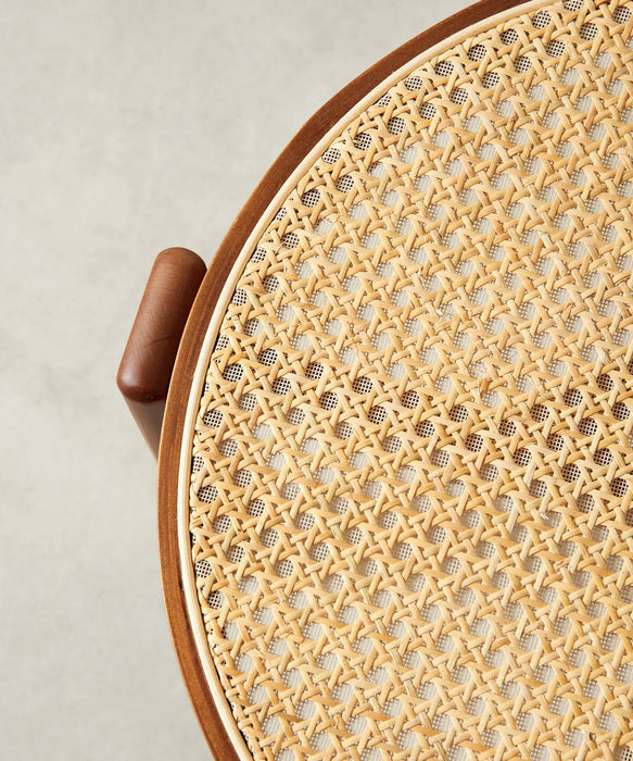 Chaise de salle à manger en bois et rotin Delia