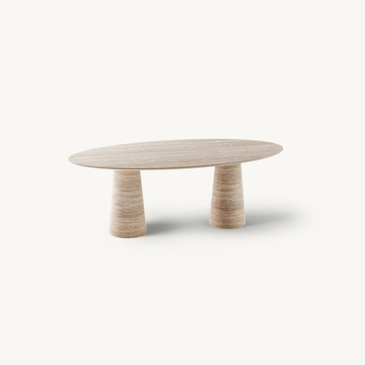 Dyara Travertine Oval Dining Table
