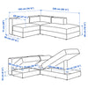 JÄTTEBO Canapé ang mod 2,5pl + méridienne, droite