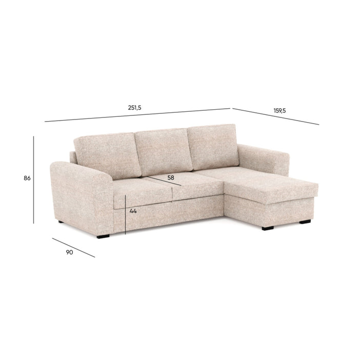 Canapé D'angle GEMINI Méridienne Droite