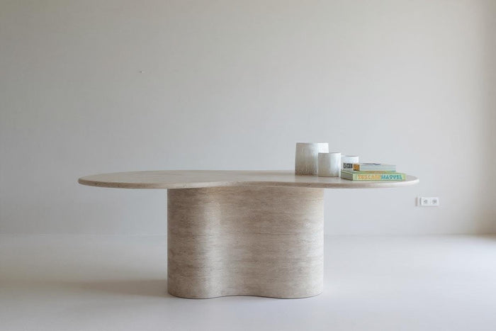 Riverwave Organic Travertine Dining Table