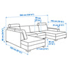 SÖRVALLEN Canapé en U, 4 places