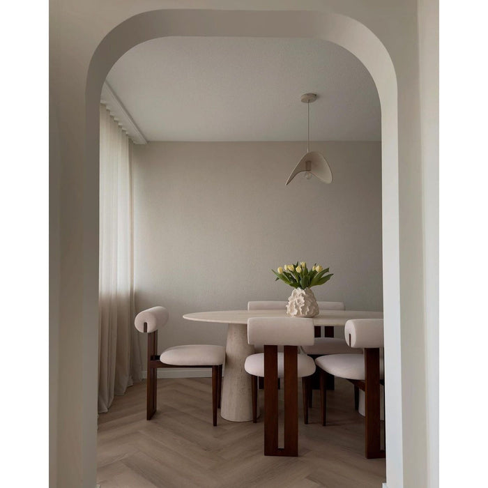 Dyara Travertine Oval Dining Table